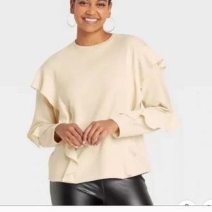 A New Day Ruffle Sweatshirt | Size M
